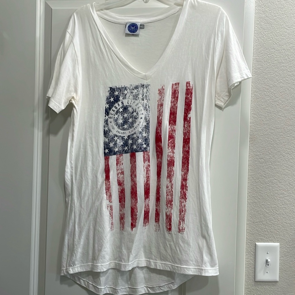 Women’s white short sleeve tshirt from Ronald Reagan library